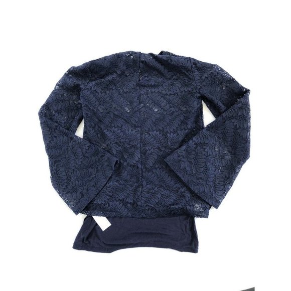 Banana Republic Blouse Women's XS Blue Lacey Regular Fit Size Extra Small XS - Picture 4 of 12